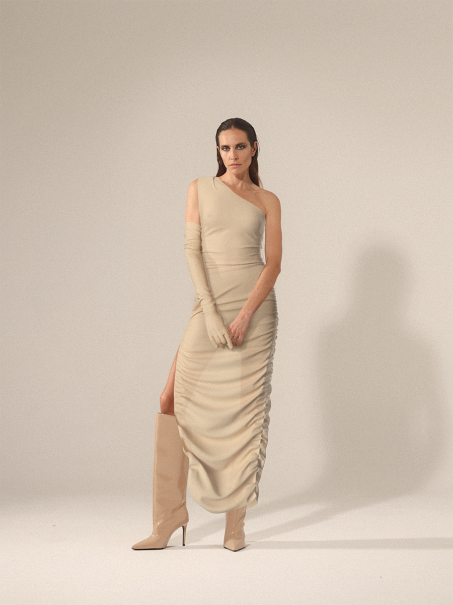 midi nude dress Midi nude dress