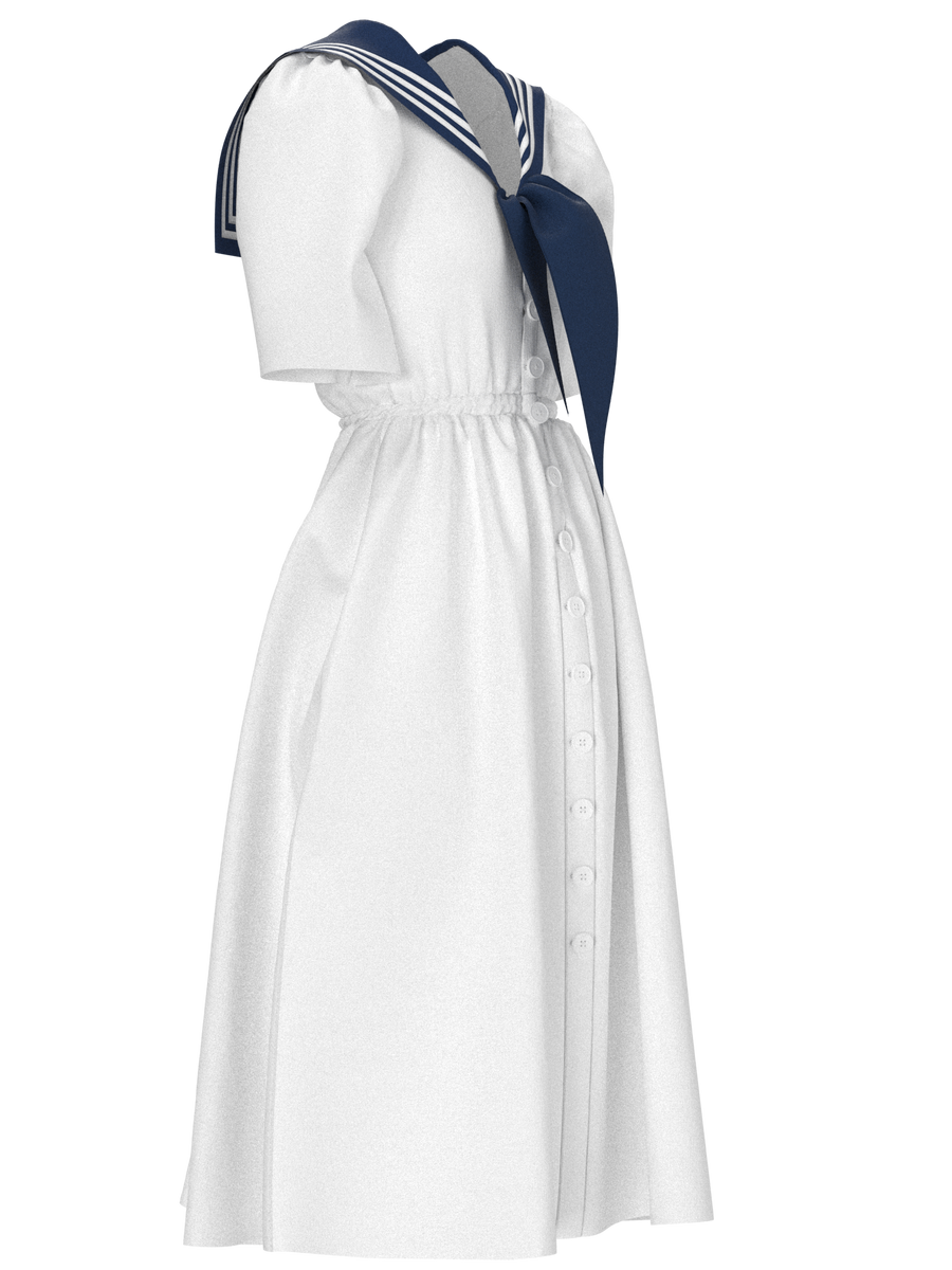 white sailor dress I Find It It’s Forever Sailor Dress White and Blue