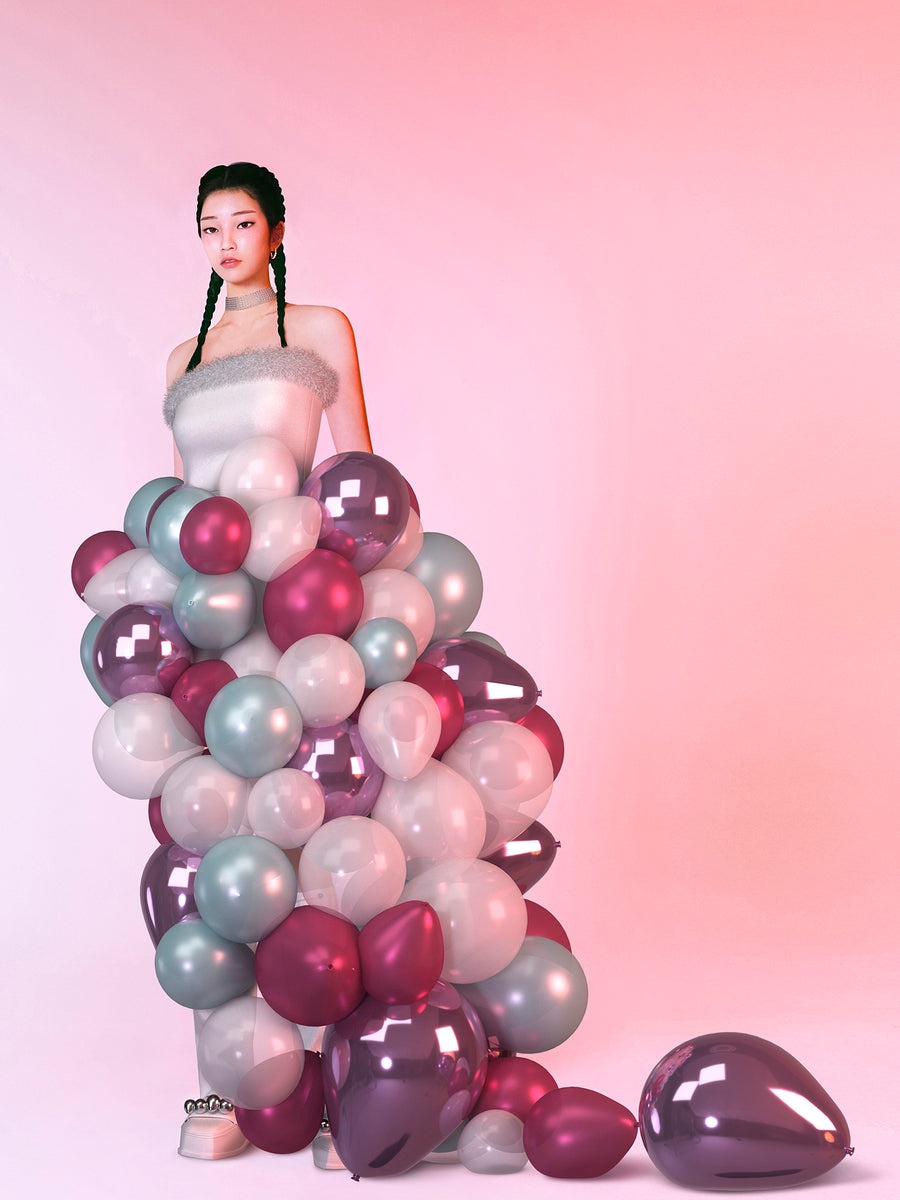 open lace back dress The Party Balloon Dress
