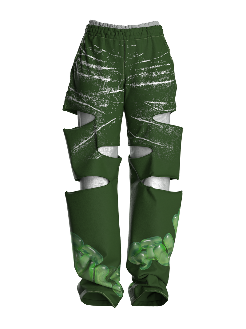 Green grass Cutout Pants