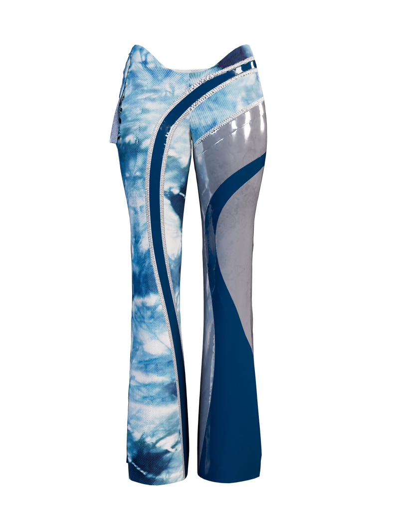 Latex Denim flare blue