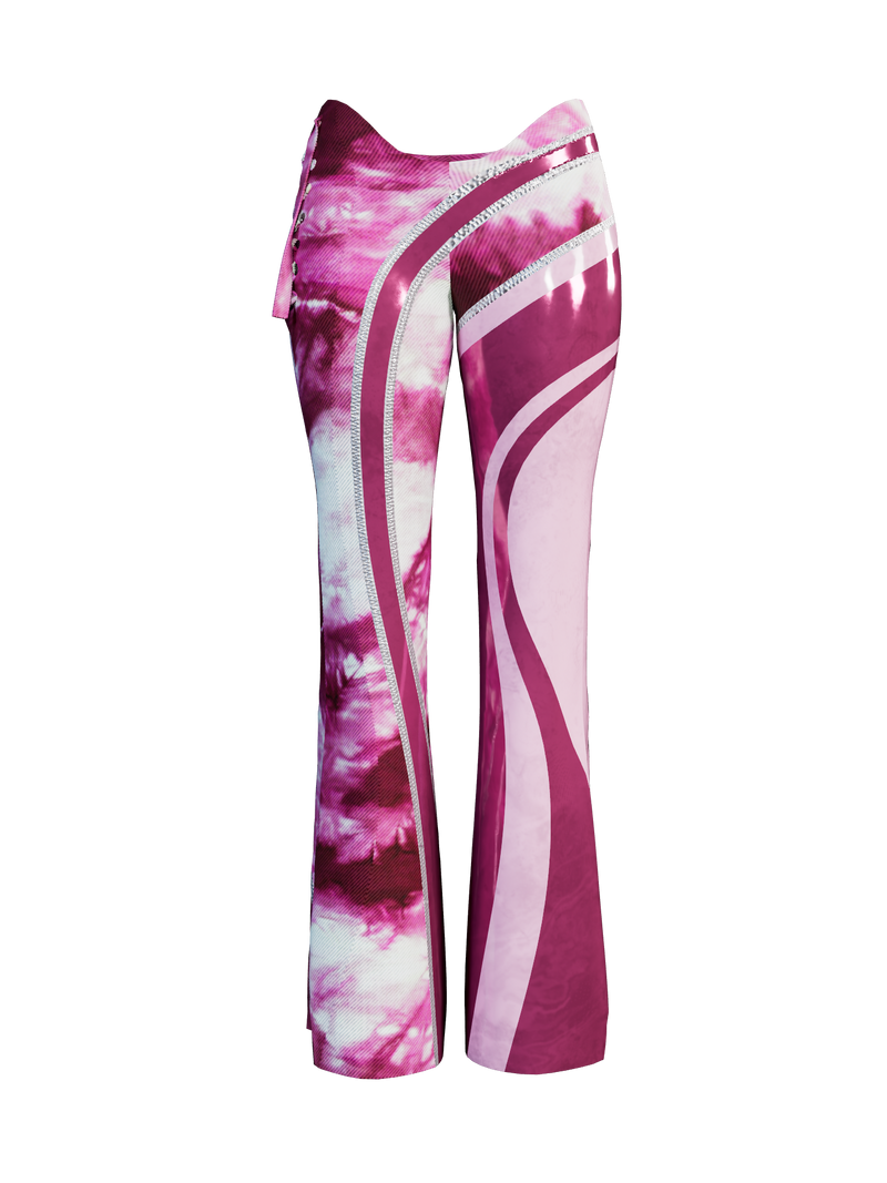 Latex Denim flare pink