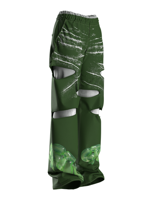 Green grass Cutout Pants