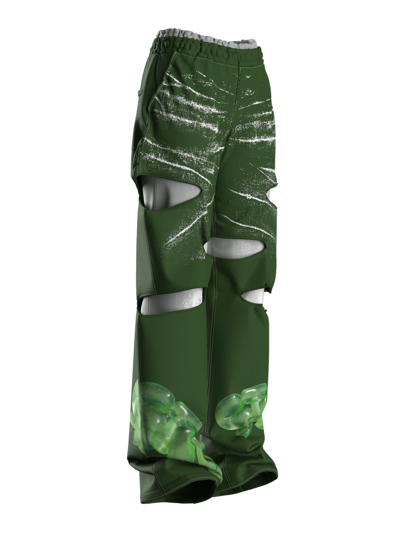 Green grass Cutout Pants