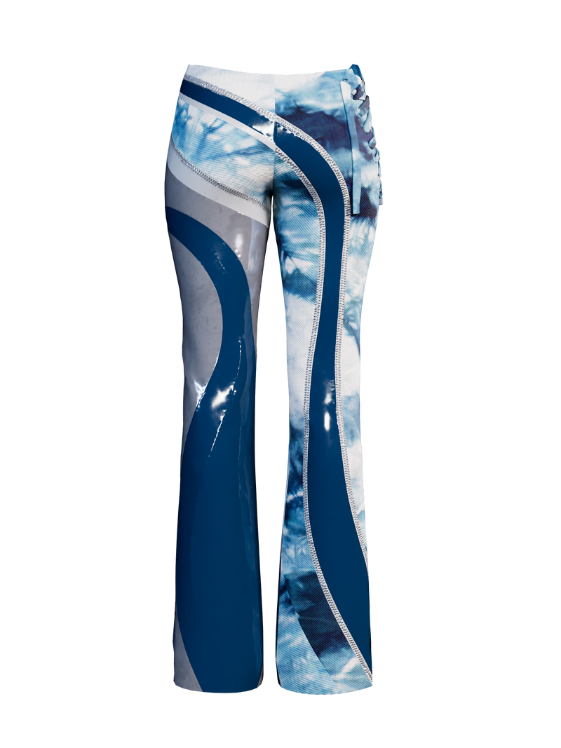 Latex Denim flare blue