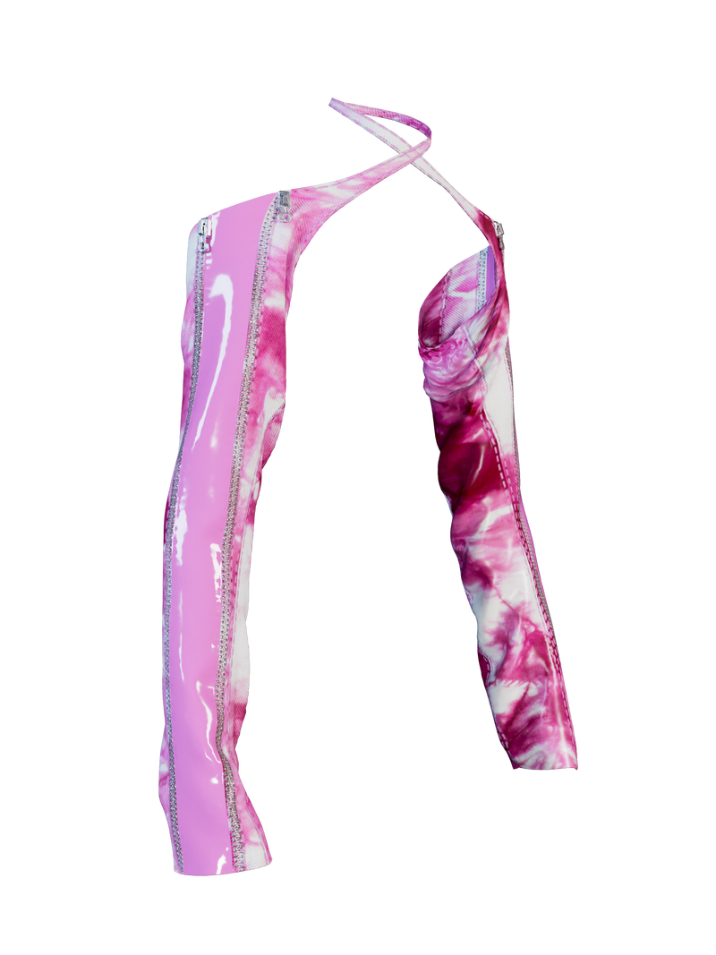 Latex Denim sleeves pink