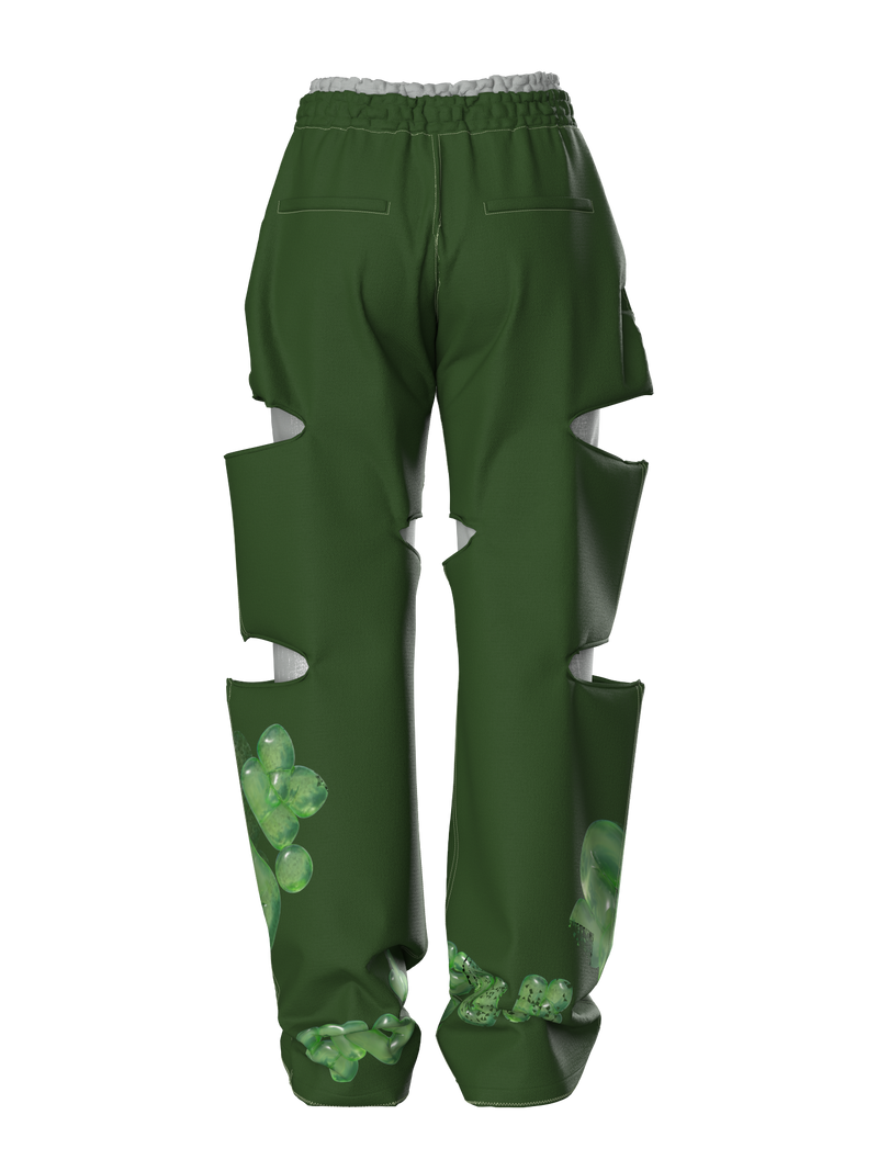 Green grass Cutout Pants