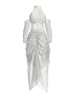 Dress white drapped