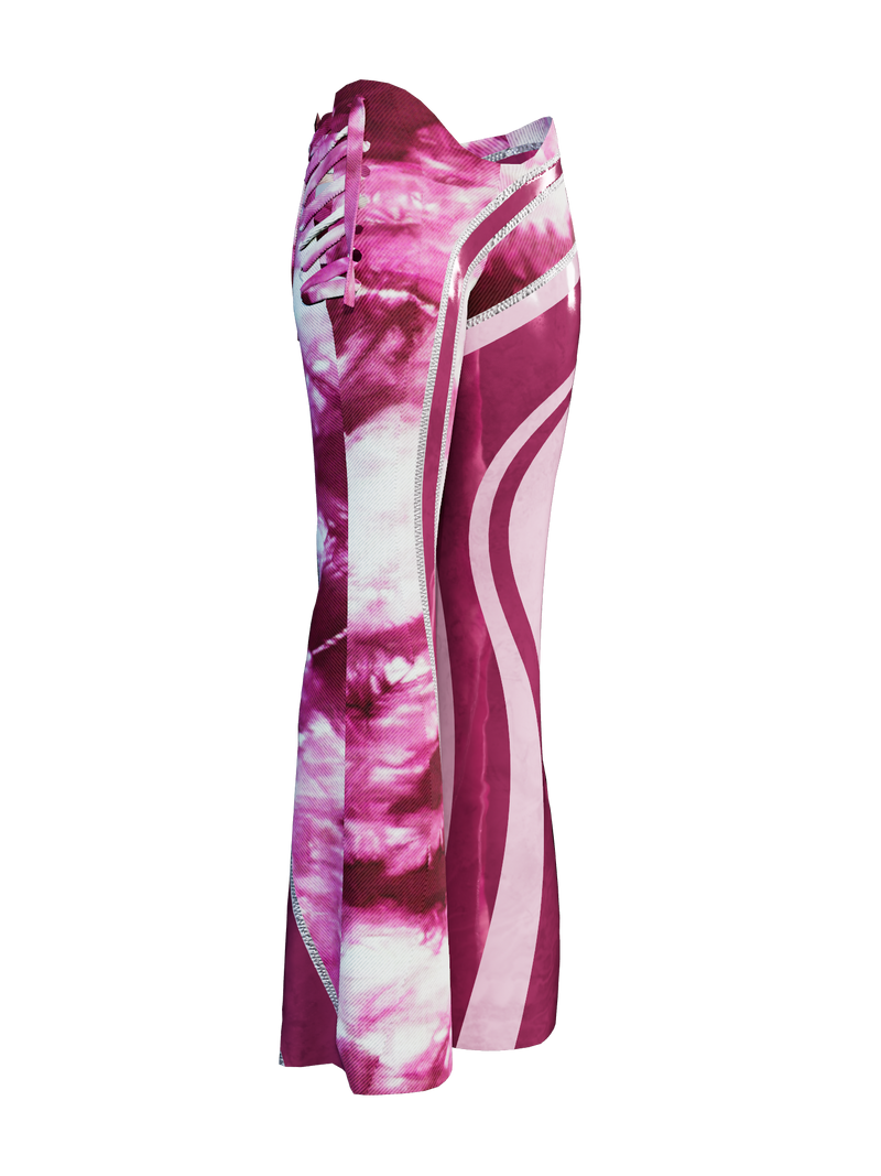 Latex Denim flare pink