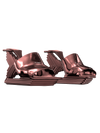 Pink metallic layer heel