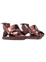 Pink metallic layer heel