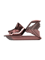 Pink metallic layer heel