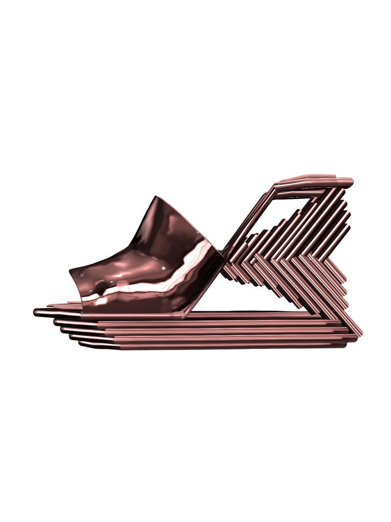 Pink metallic layer heel