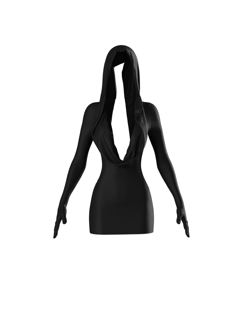 Black Dress With Hood