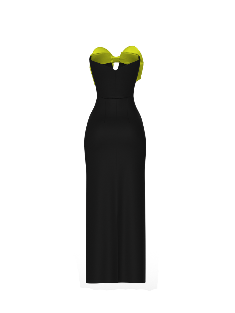 Black Green Bow Dress