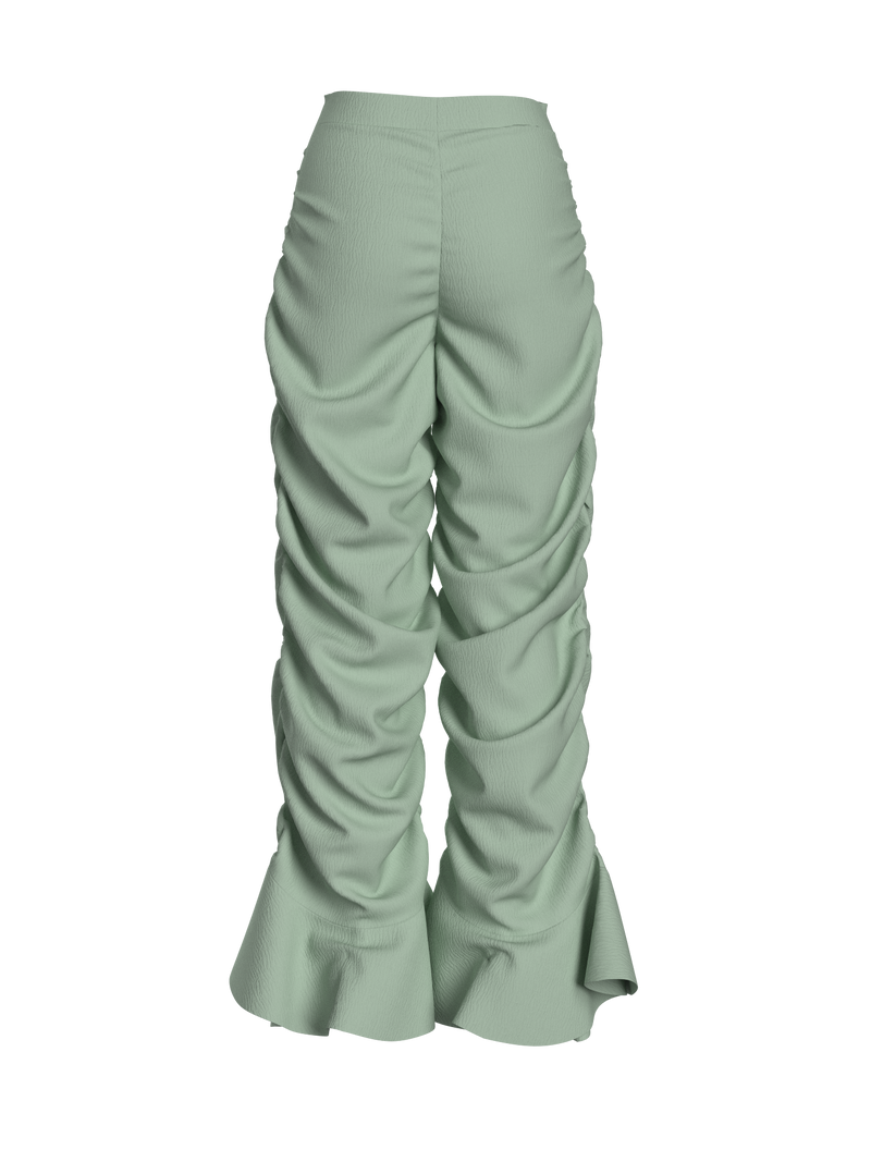 Green Gathered Trousers