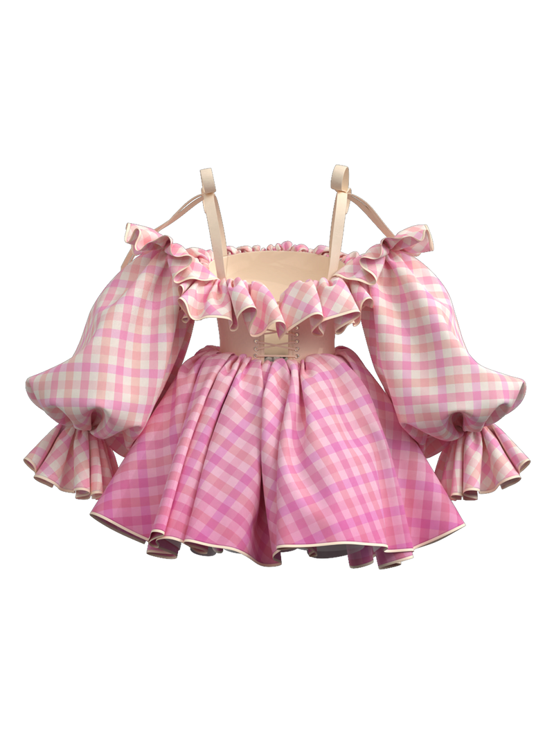 Blossom Corset Gingham Dress