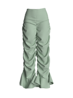 Green Gathered Trousers