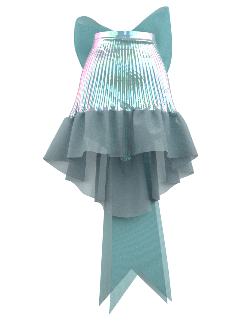 Holographic Ruffle Skirt