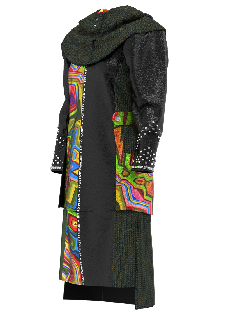 Green Maze Punk Coat