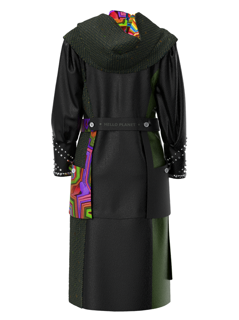 Green Maze Punk Coat