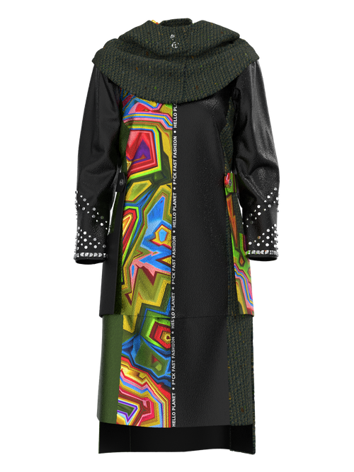 Green Maze Punk Coat