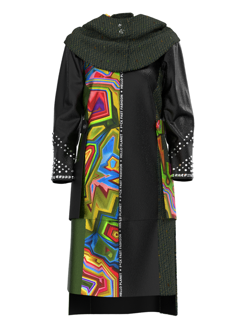 Green Maze Punk Coat