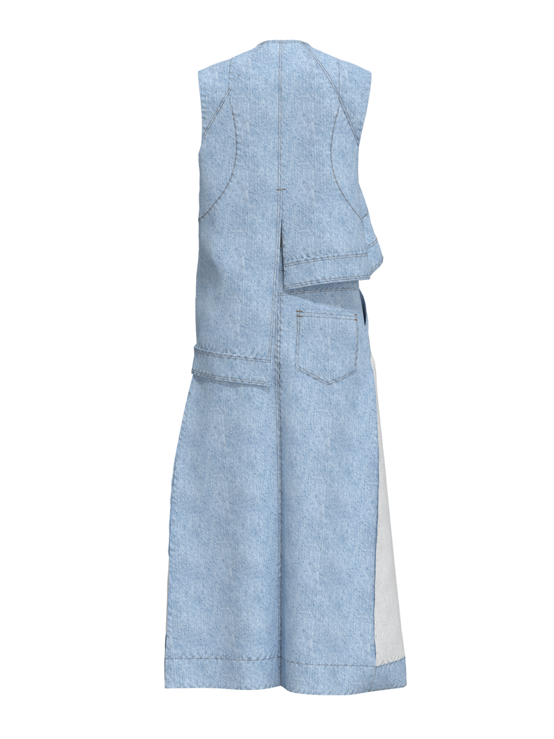 INTEGRATED jeans-maxi and disordered jacket