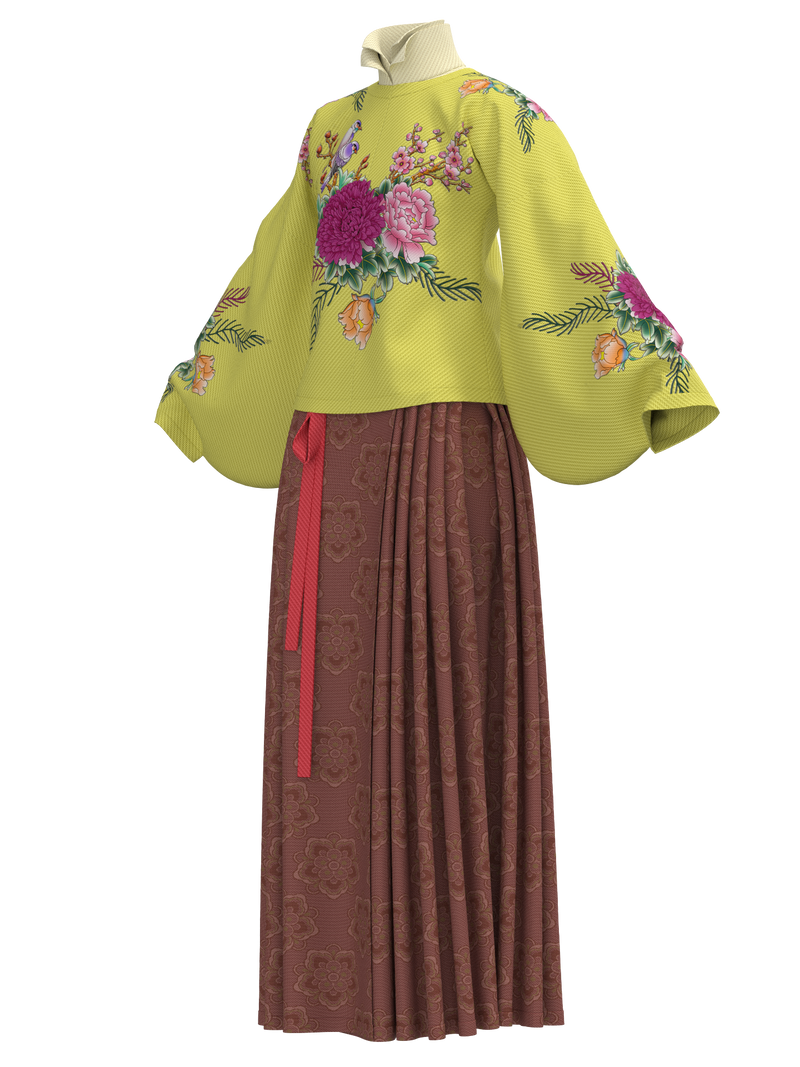 Aoqun with stand-up collar in Ming Dynasty