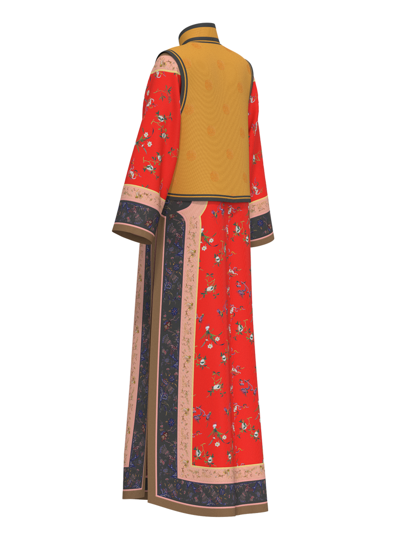 Qing Dynasty women suit with vest