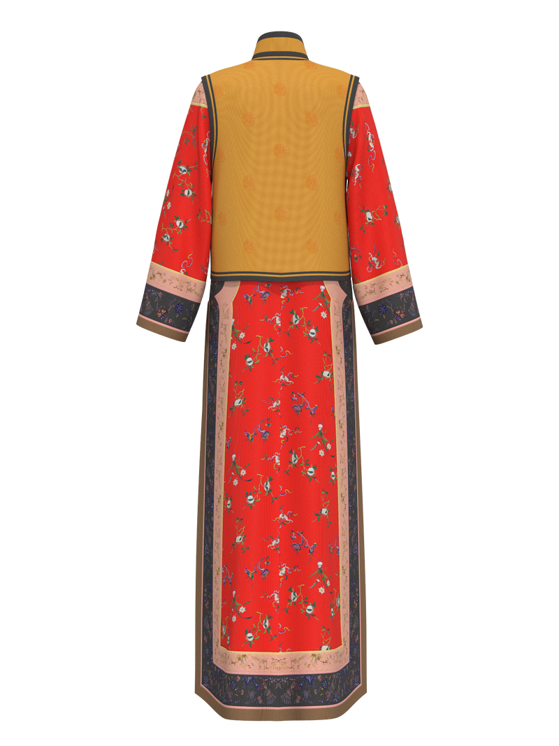 Qing Dynasty women suit with vest