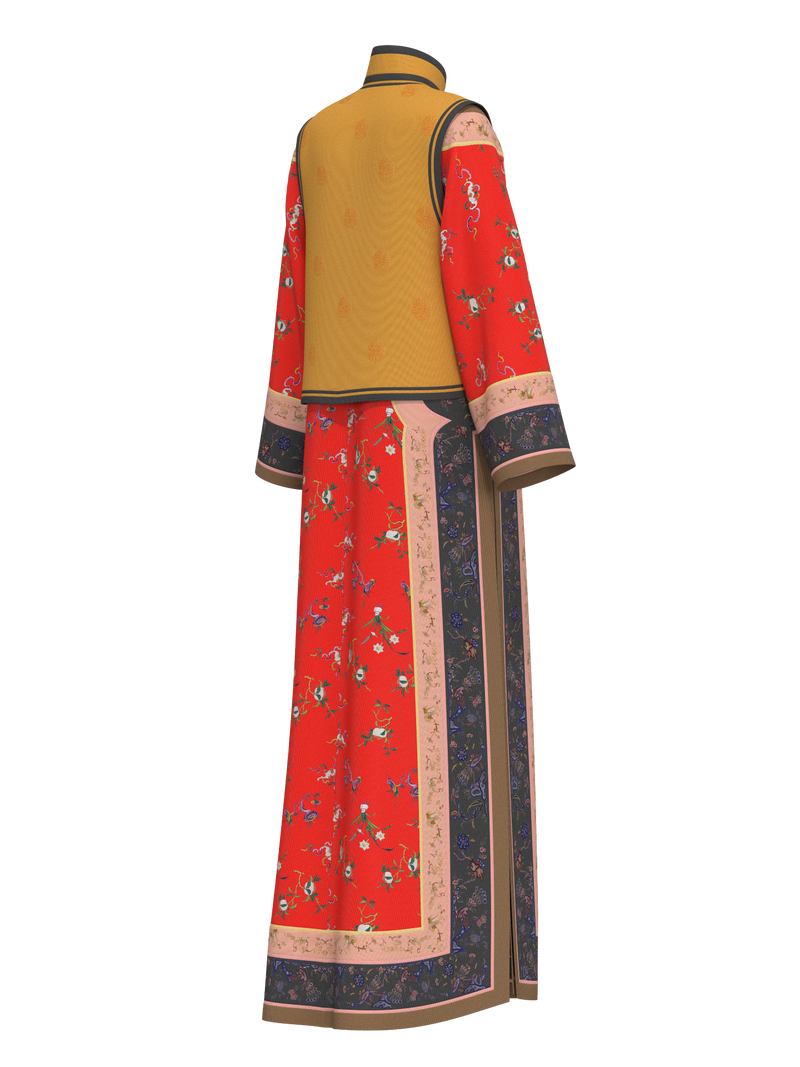 Qing Dynasty women suit with vest