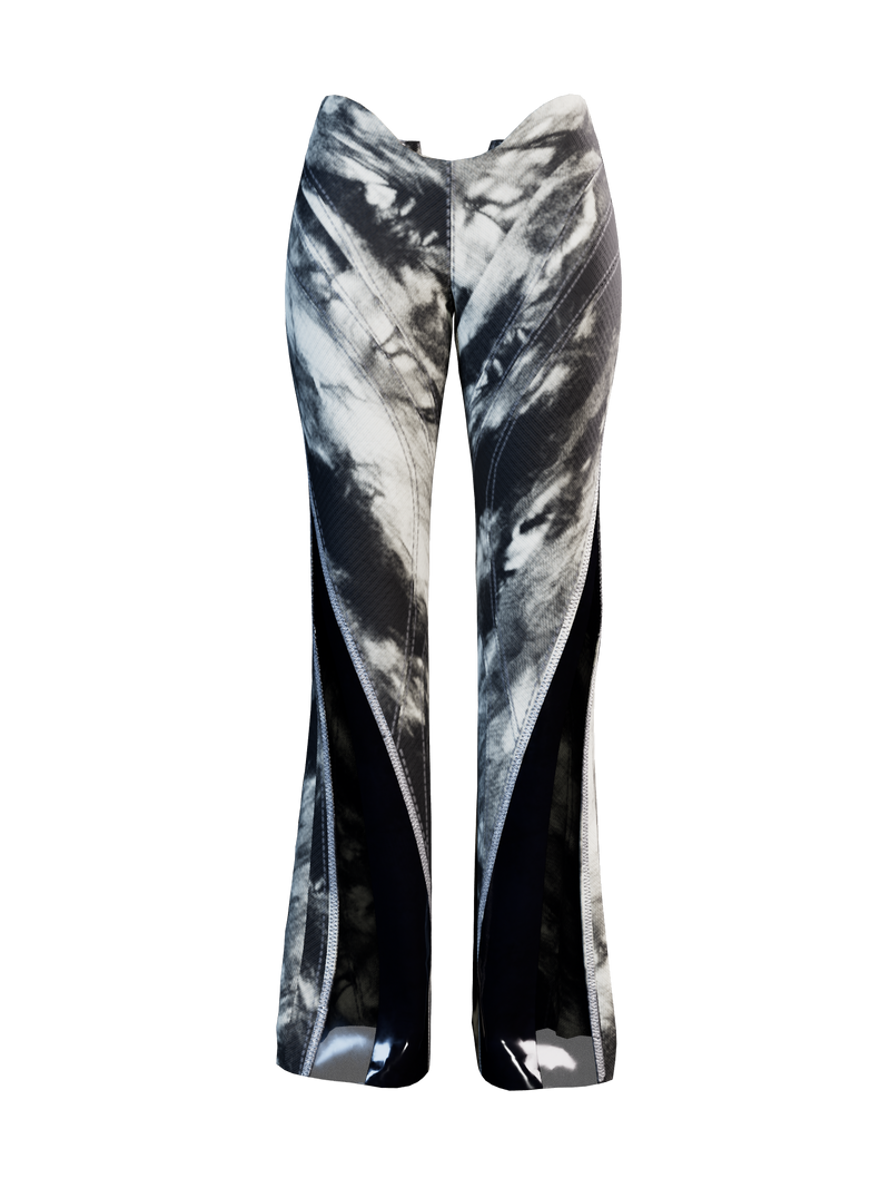 Latex Denim symmetrical flare