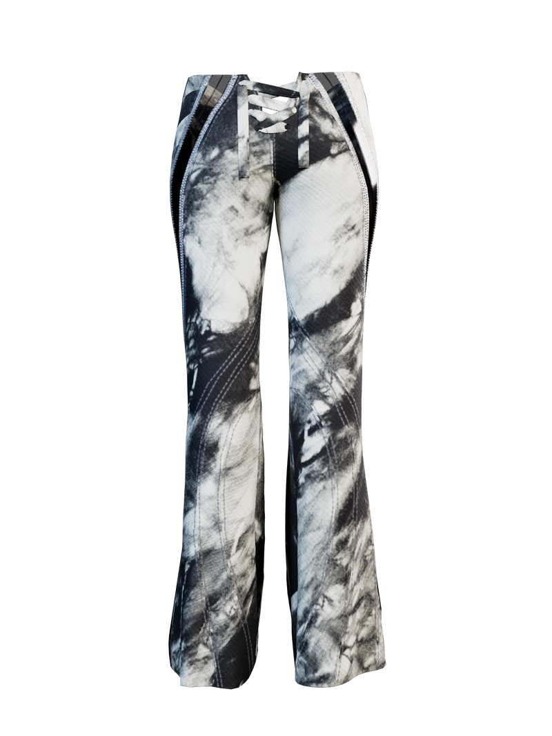 Latex Denim symmetrical flare