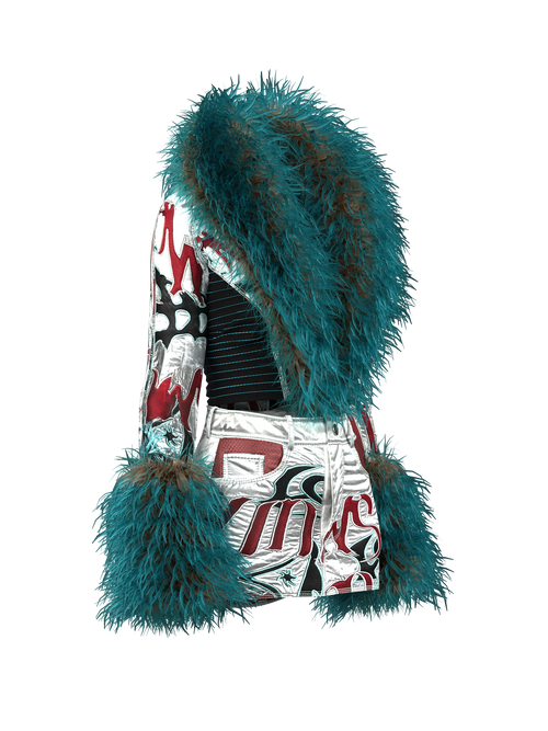 Faux-Fur With Embroidery Suit