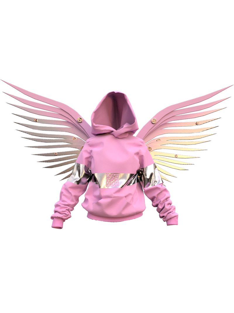 Pink-silver hoodie (woman)