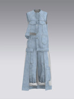 INTEGRATED jeans-maxi and disordered jacket