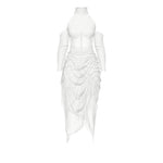 Dress white drapped