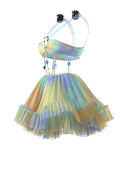 MULTI COLOR TULLE DRESS