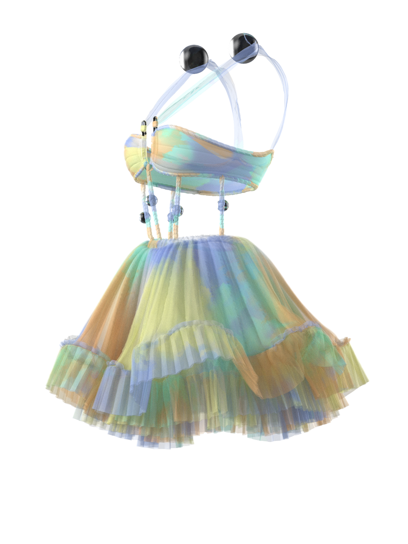 MULTI COLOR TULLE DRESS