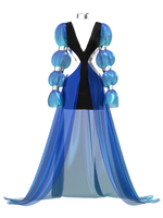 Armored blue dress