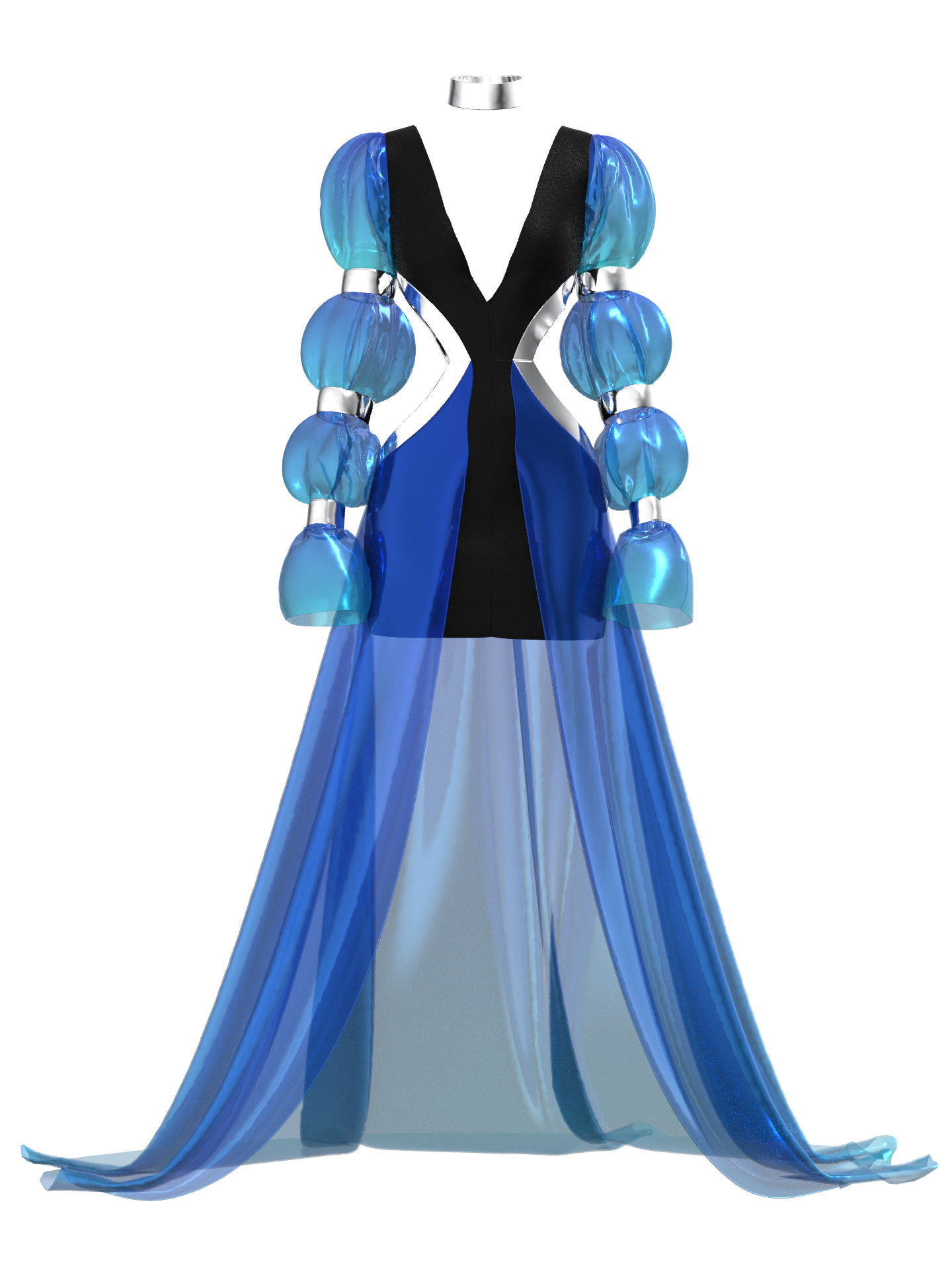 Armored blue dress