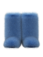 Blue fur-tale boots