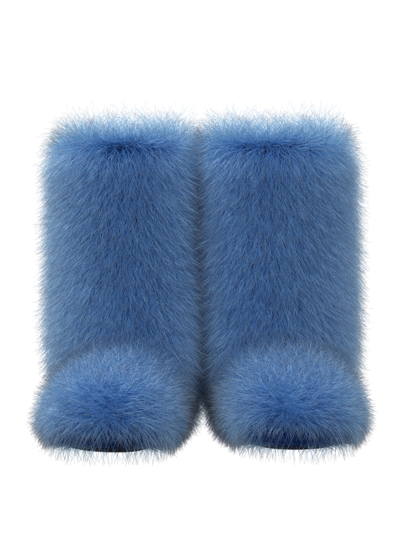 Blue fur-tale boots