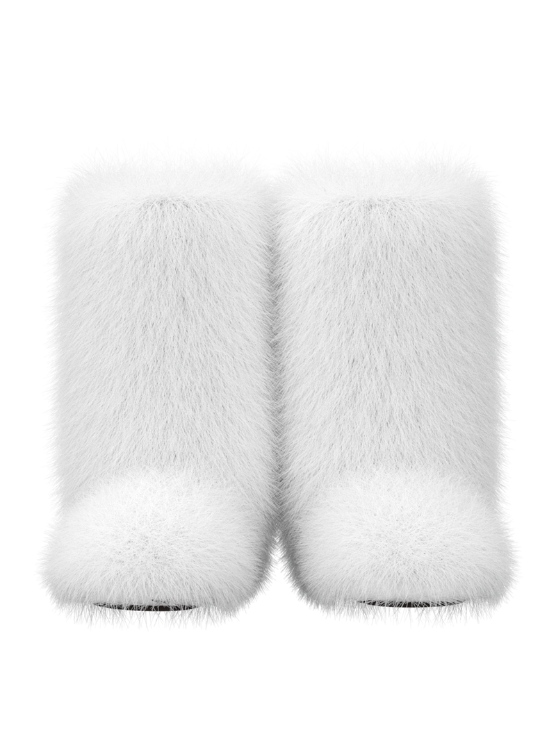 White Fur-tale Boots