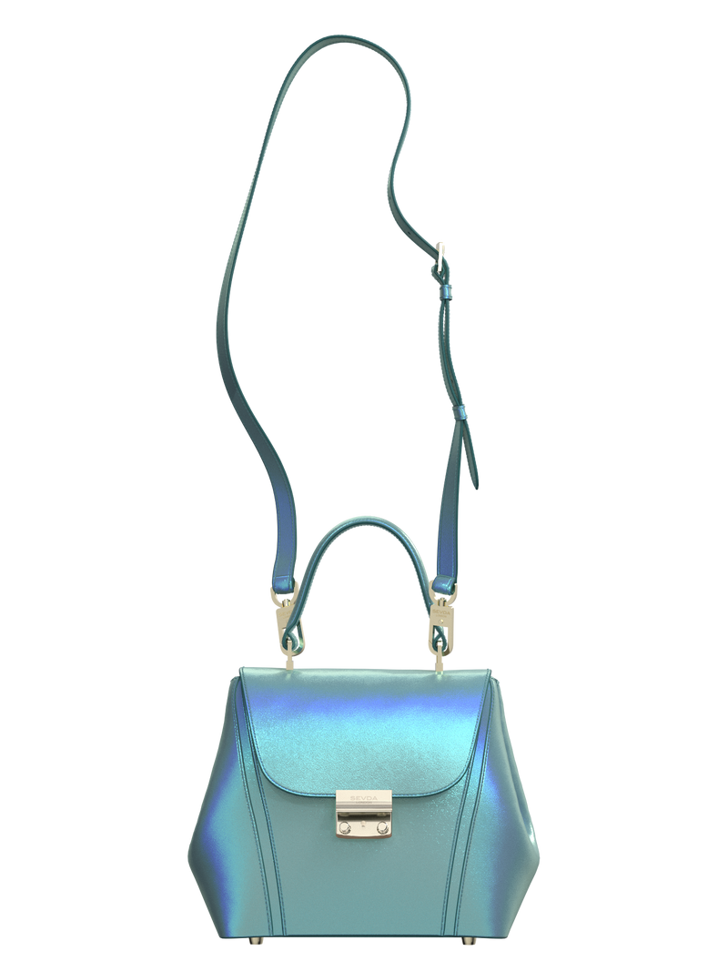 Audrey Mini - Metallic Aqua Blue