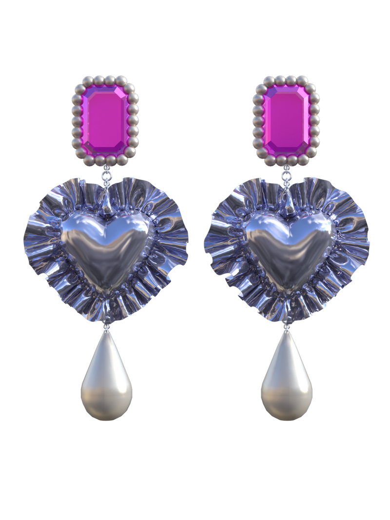 Purple Heart Earrings