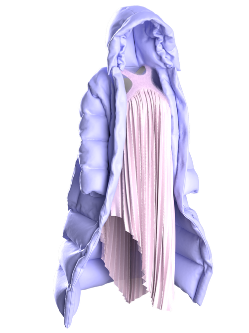 Fantasy Realm Dress + Puffer Coat Set