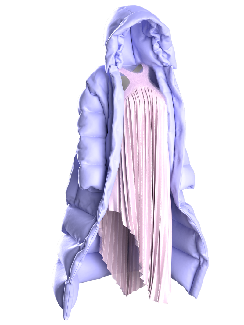 Fantasy Realm Dress + Puffer Coat Set