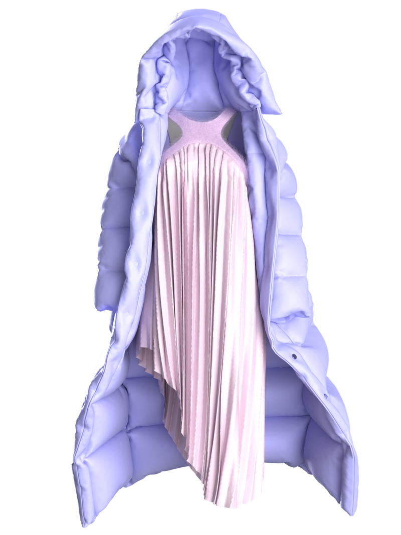 Fantasy Realm Dress + Puffer Coat Set